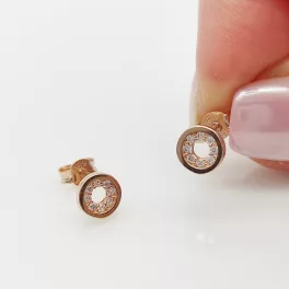 Rozé arany köves kör fülbevaló
