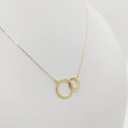 Sárga arany nyaklánc dupla karika medállal