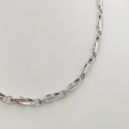 Fehér arany modern szemezésű férfi nyaklánc