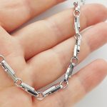 Fehér arany modern szemezésű férfi nyaklánc