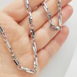 Fehér arany modern szemezésű férfi nyaklánc