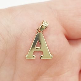 Sárga arany "A" betű medál kő nélkül