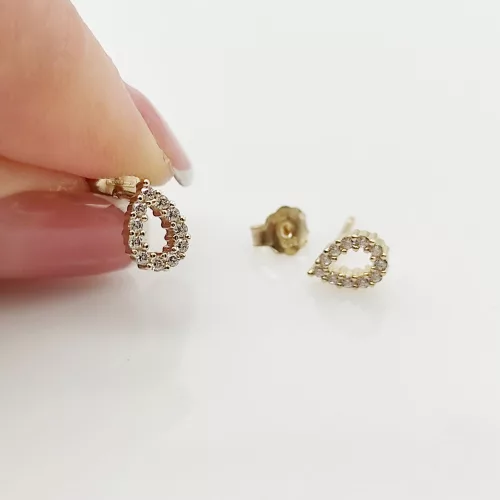 Sárga arany köves csepp fülbevaló