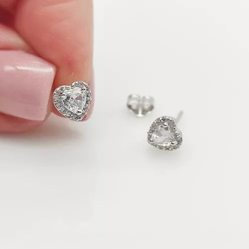 Fehér arany szív fülbevaló